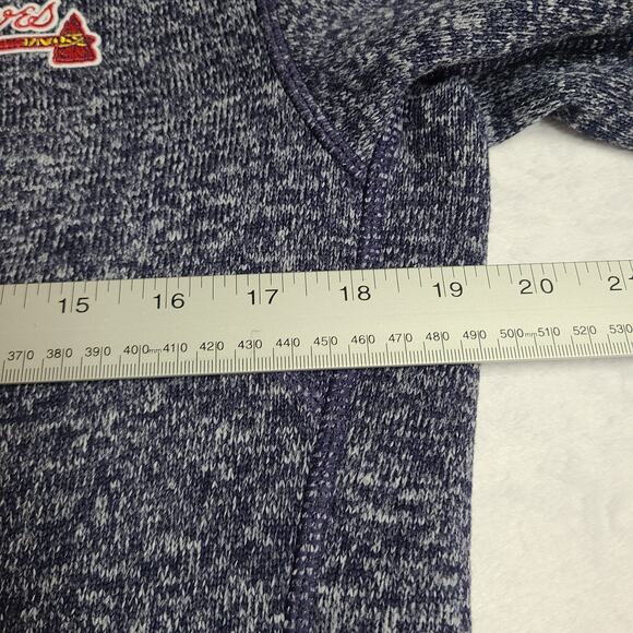 Atlanta Braves MLB Quarter Zip Sweater Pullover Men's Size Small Navy Blue - Picture 5 of 10
